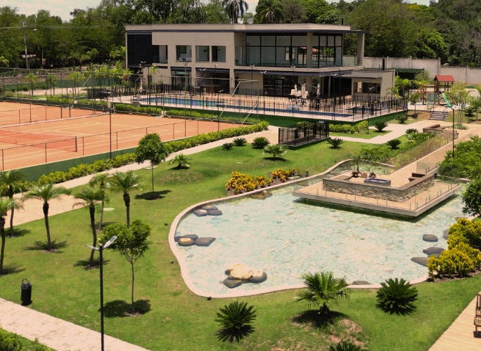 Espelho com fire pit