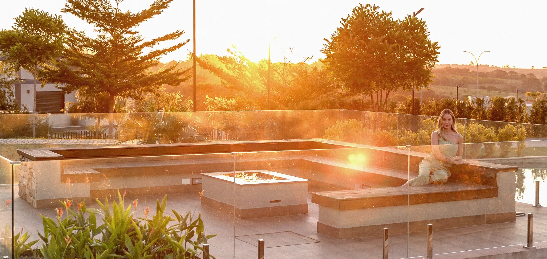 Espelho com fire pit